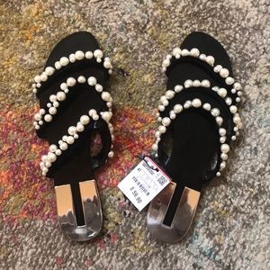 Zara sandals with pearl accents!
